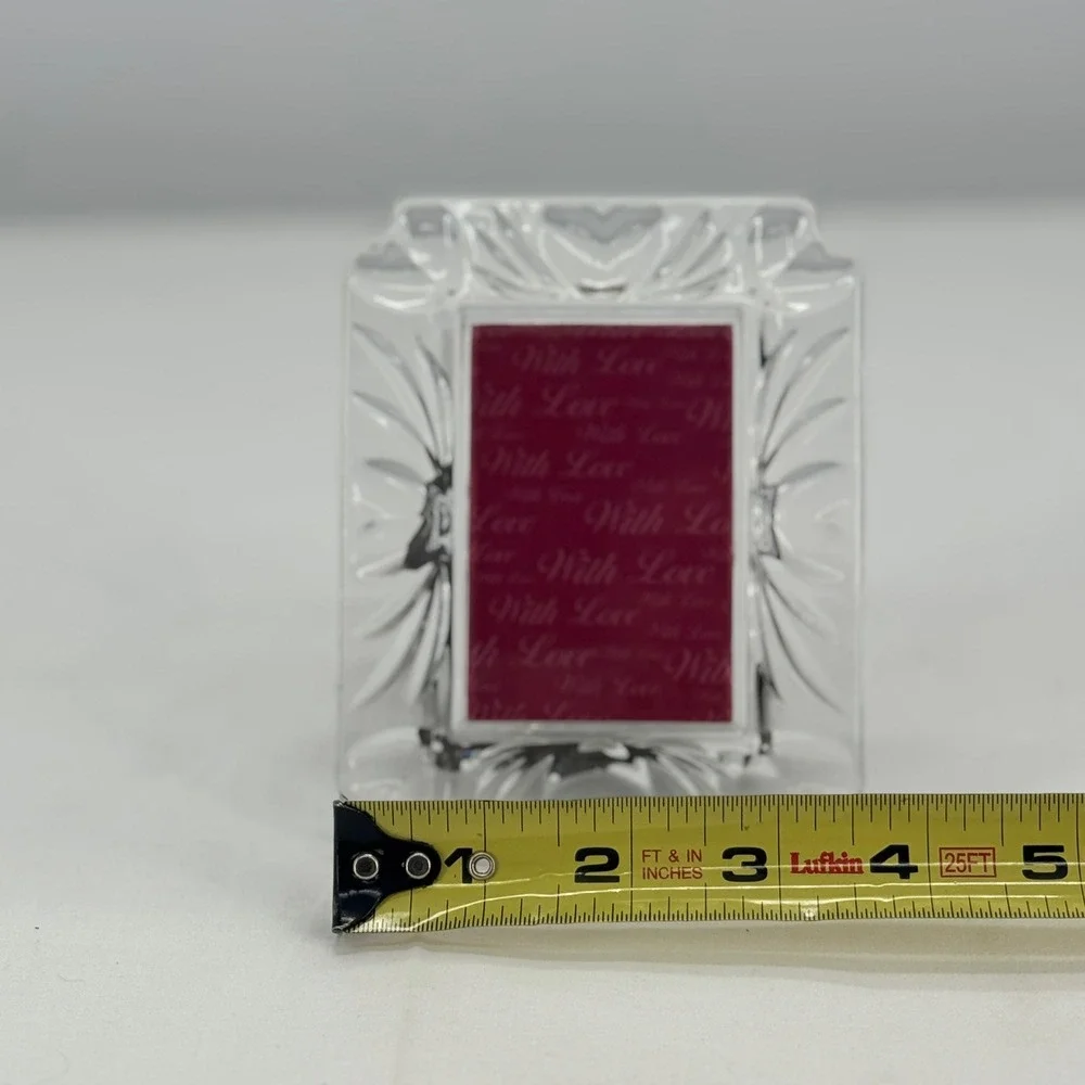 Waterford Crystal Small Picture Frame 2x3 Clear Cut Glass Scalloped Edge
